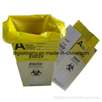 Biomedical Waste Containers - Corrugated Box with Yellow Liner for Biohazardous Waste